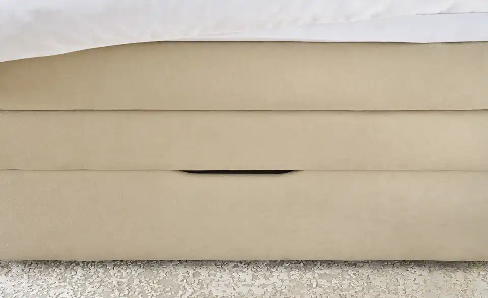 Boxspringbett Princess mit Bettkasten und Topper, Beige, Detailansicht