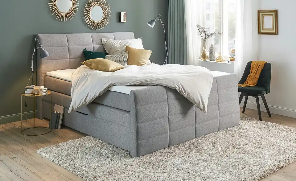 Boxspringbett Baron mit Bettkasten und Topper, in Wohnsituation