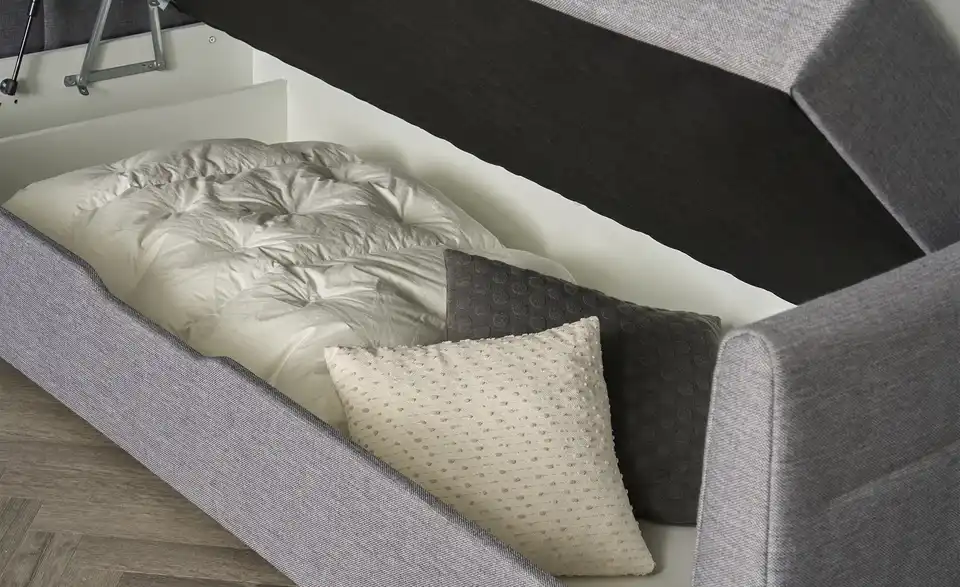 Boxspringbett Baron mit Bettkasten und Topper, Funktionsansicht