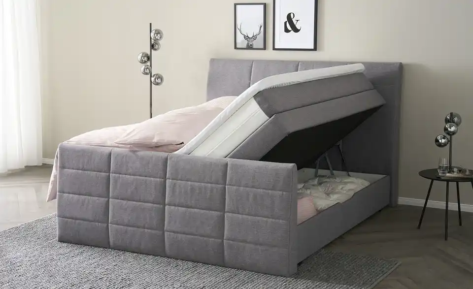 Boxspringbett Baron mit Bettkasten und Topper, Funktionsansicht