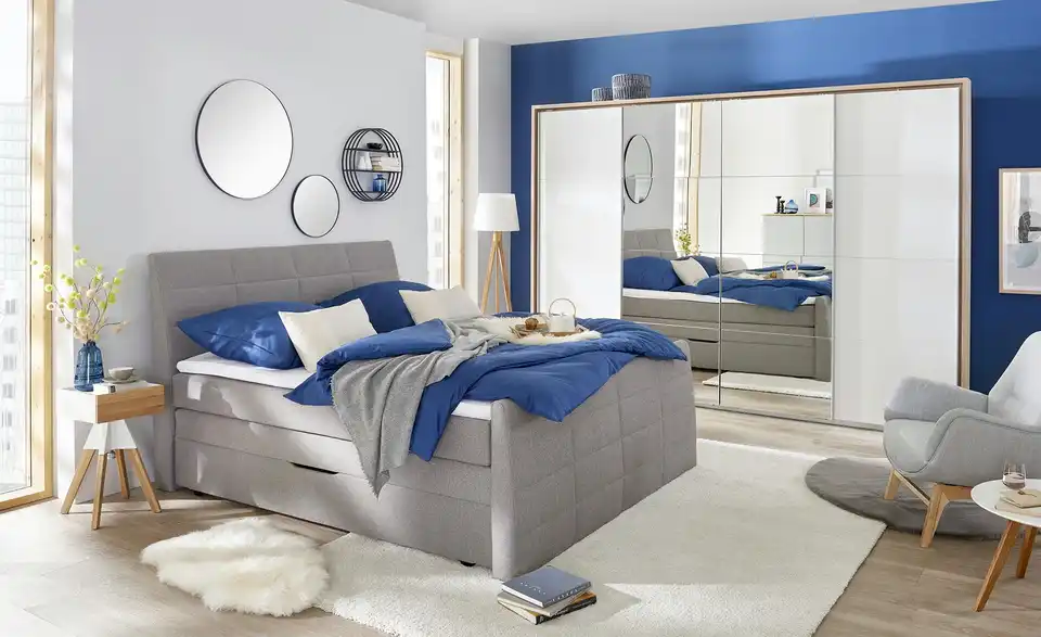 Boxspringbett Baron mit Bettkasten und Topper, in Wohnsituation
