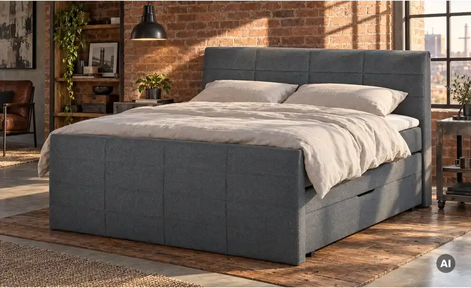 Boxspringbett Baron mit Bettkasten und Topper, in Wohnsituation