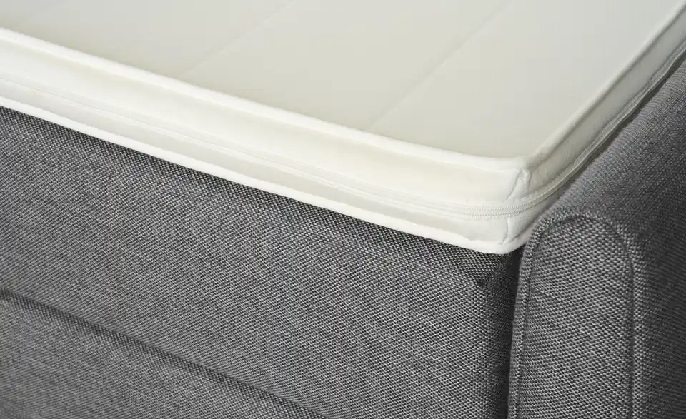 Boxspringbett Baron mit Bettkasten und Topper, Detailansicht