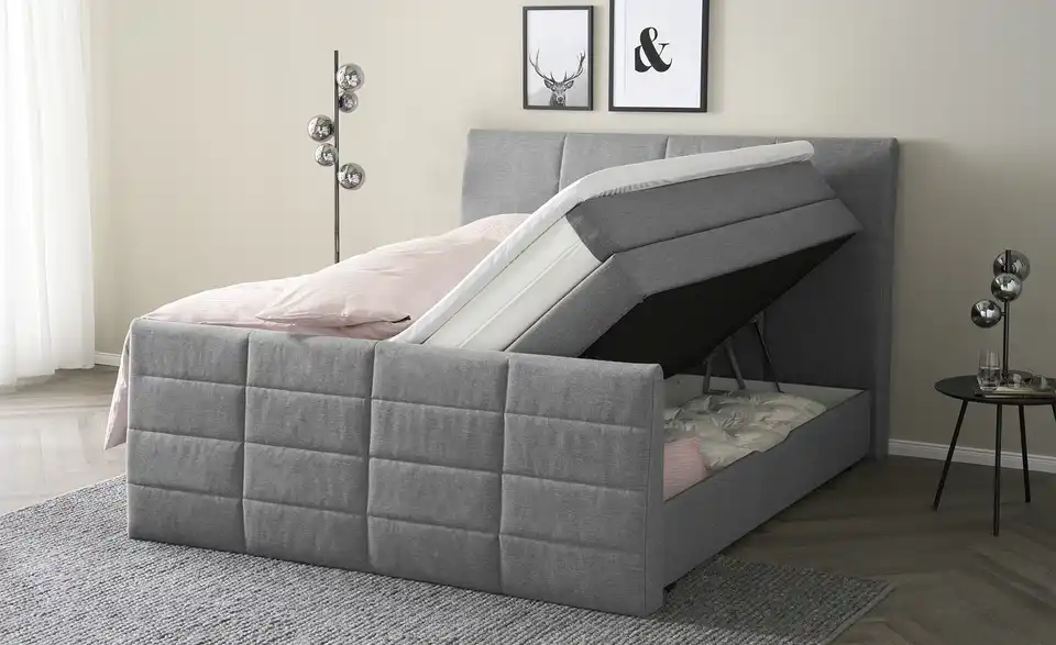 Boxspringbett Baron mit Bettkasten und Topper, Funktionsansicht