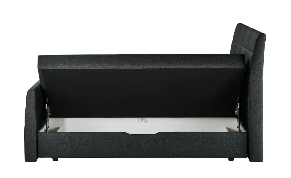 Boxspringbett Baron mit Bettkasten und Topper, geöffnet