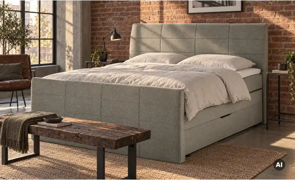 Boxspringbett Baron mit Bettkasten und Topper, in Wohnsituation