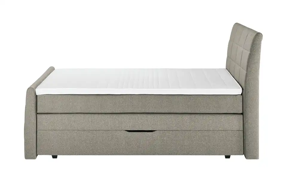 Boxspringbett Baron mit Bettkasten und Topper, Profilansicht