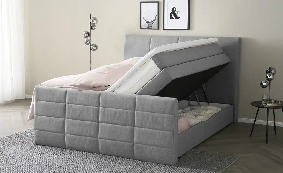 Boxspringbett Baron mit Bettkasten und Topper, Funktionsansicht