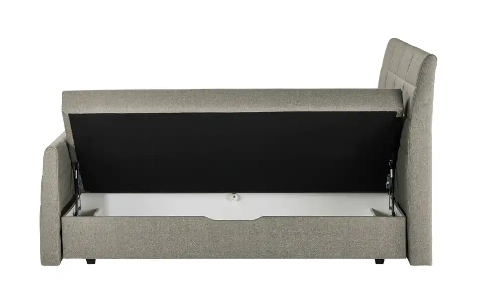 Boxspringbett Baron mit Bettkasten und Topper, geöffnet