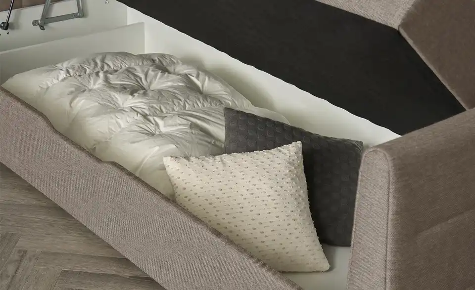 Boxspringbett Baron mit Bettkasten und Topper, Funktionsansicht