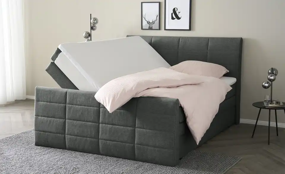 Boxspringbett Baron mit Bettkasten und Topper, Funktionsansicht