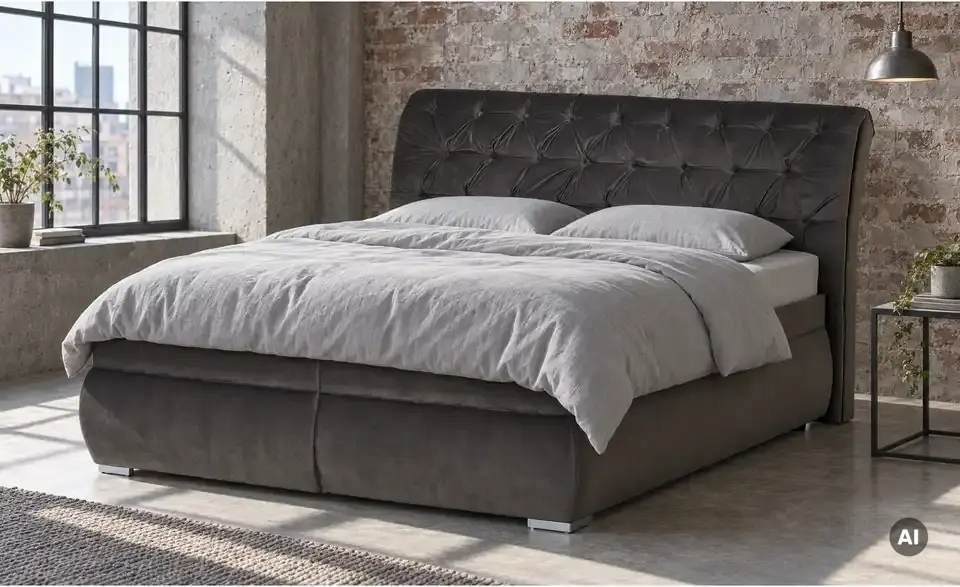 Polsterdoppelbett Derby, in Wohnsituation