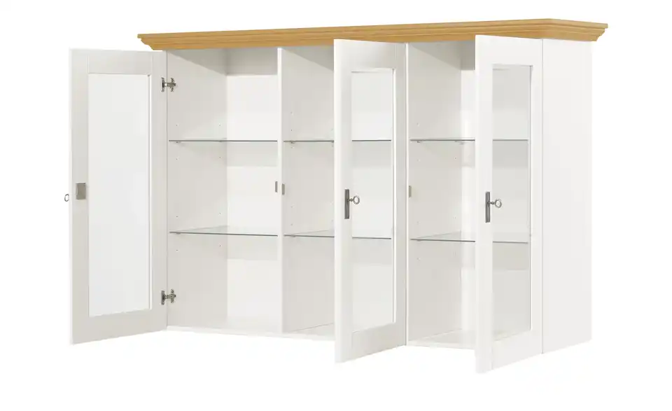 maison bleue Vitrinenaufsatz Florian für Sideboard, geöffnet