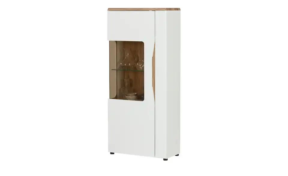 Vitrine TANGO Weiß / Stirling Eiche