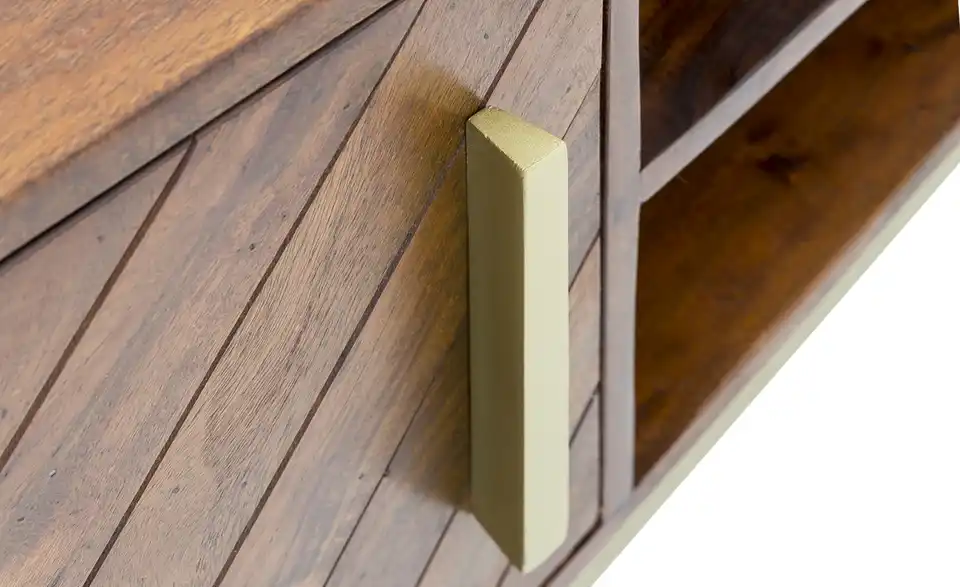 TV-Lowboard Calatria aus Massivholz, Detailansicht