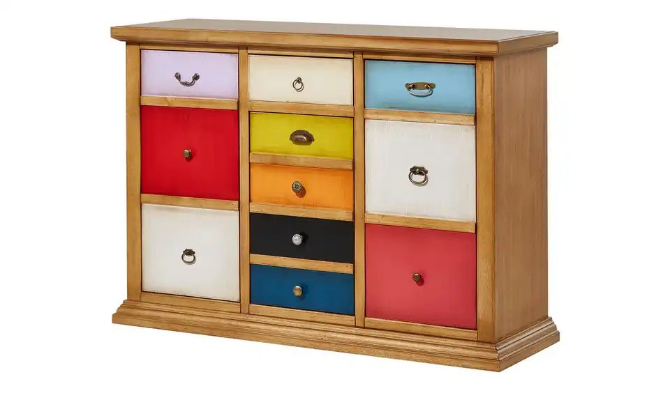 Kommode IDEN 122 cm Buche / mehrfarbig - Kommode IDEN 122 cm Buche / mehrfarbig