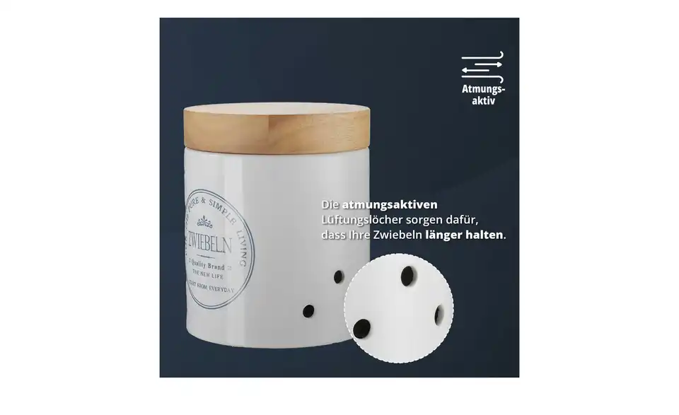 KHG Aufbewahrungsdose Zwiebeln, Bild mit Text