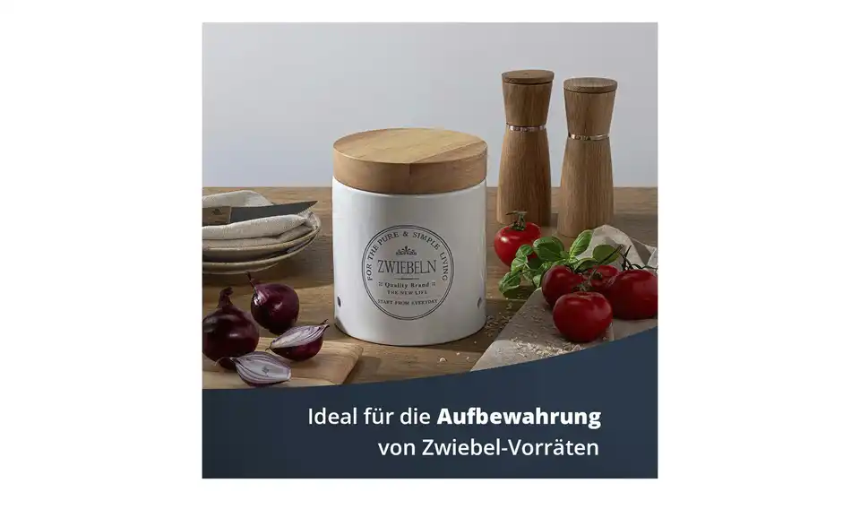 KHG Aufbewahrungsdose Zwiebeln, Bild mit Text