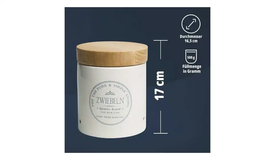 KHG Aufbewahrungsdose Zwiebeln, Bild mit Text