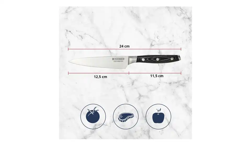 Meisterkoch Universalmesser 12,5 cm PRIMUS, Bild mit Text