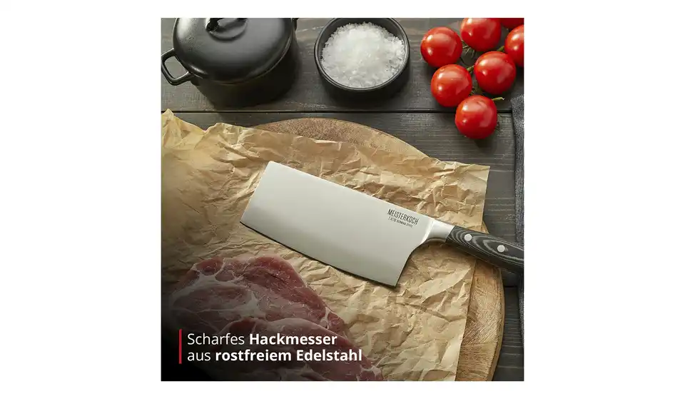 Meisterkoch Hackmesser 17,5 cm PRIMUS, Bild mit Text