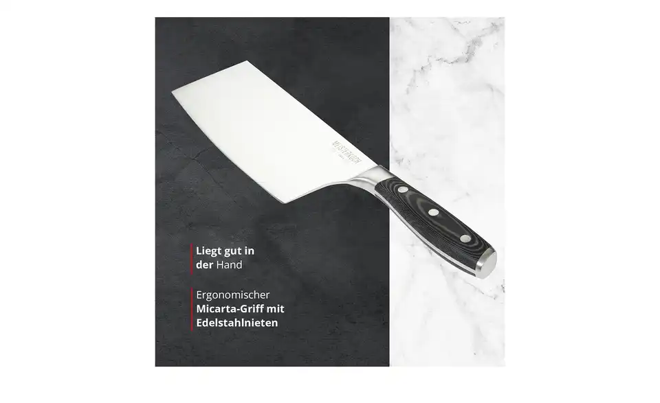 Meisterkoch Hackmesser 17,5 cm PRIMUS, Bild mit Text