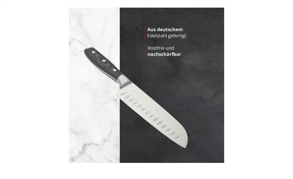 Meisterkoch Santokumesser 17,5 cm PRIMUS, Bild mit Text