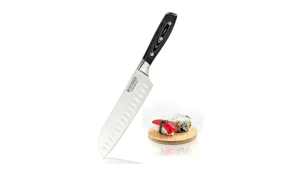 Meisterkoch Santokumesser 17,5 cm PRIMUS, Bild mit Text