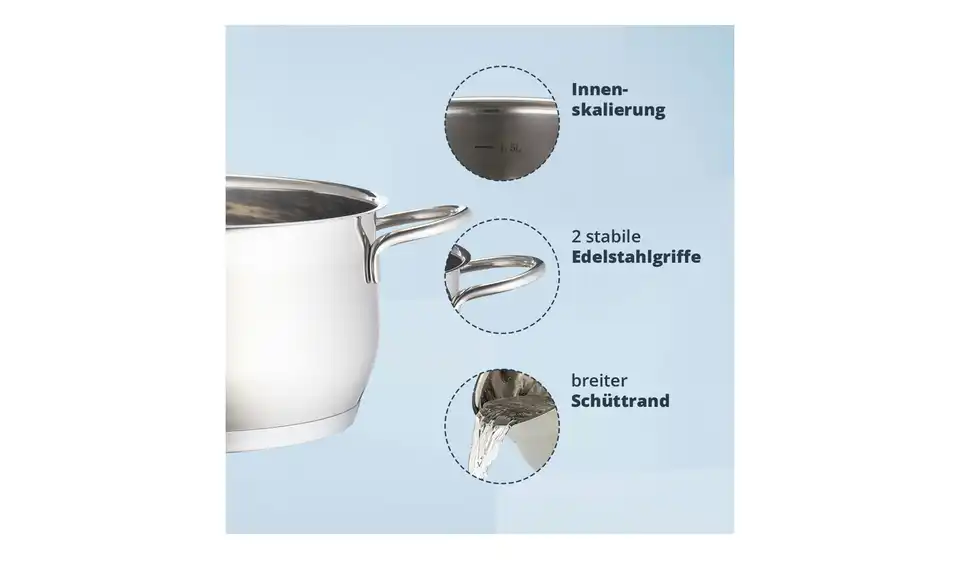 KHG Topfset, 5-teilig PLATIN, Bild mit Text