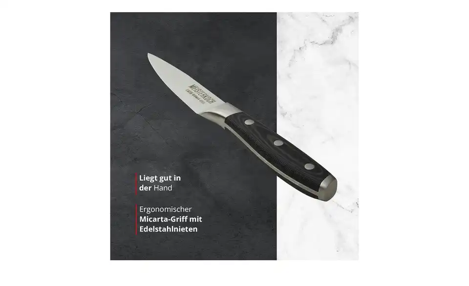 Meisterkoch Gemüsemesser 8,5 cm PRIMUS, Bild mit Text