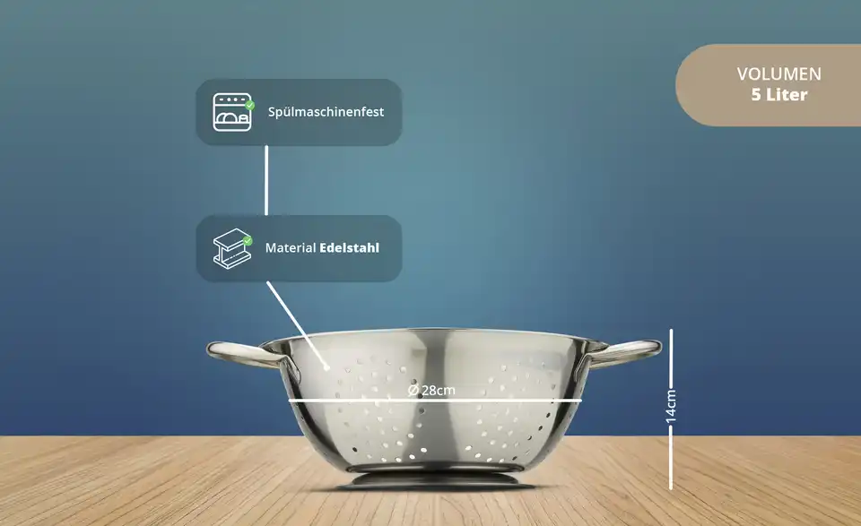 for friends Seiher 28 cm, Bild mit Text