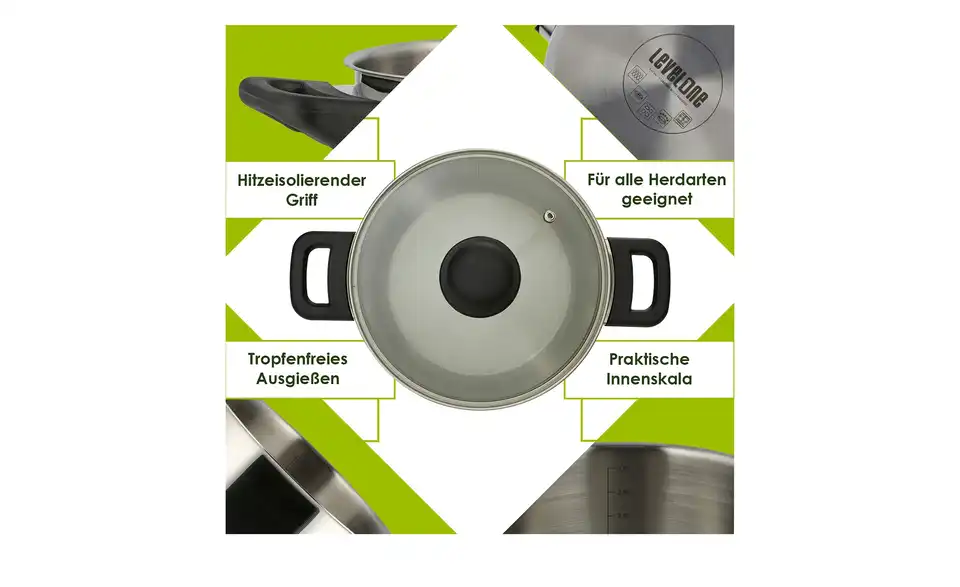 levelone Kochtopf 20 cm Classic, Bild mit Text