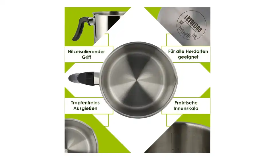 levelone Milchtopf 14 cm Classic, Bild mit Text