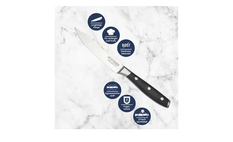 Meisterkoch Steakmesser 11,5 cm PRIMUS, Bild mit Text