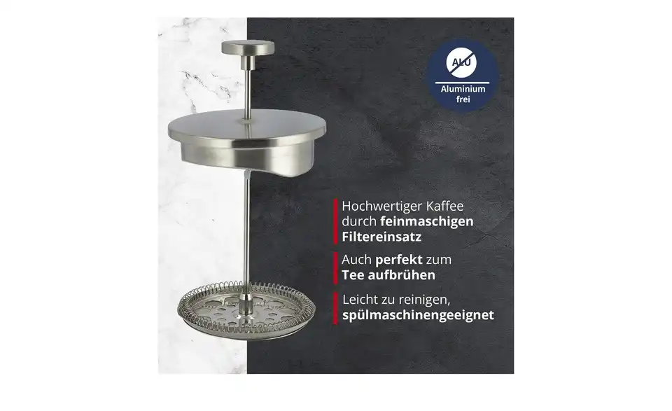 Meisterkoch Kaffeepresse CENA, Bild mit Text