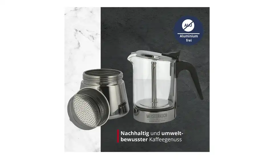 Meisterkoch Espressokocher CENA, Bild mit Text