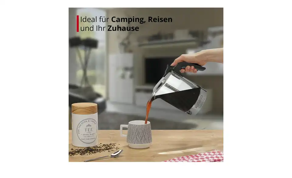 Meisterkoch Espressokocher CENA, Bild mit Text