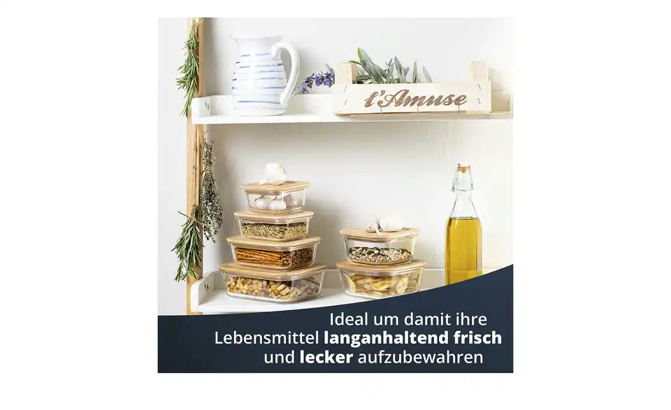 KHG Aufbewahrungsdose 370 ml rechteckig, Bild mit Text