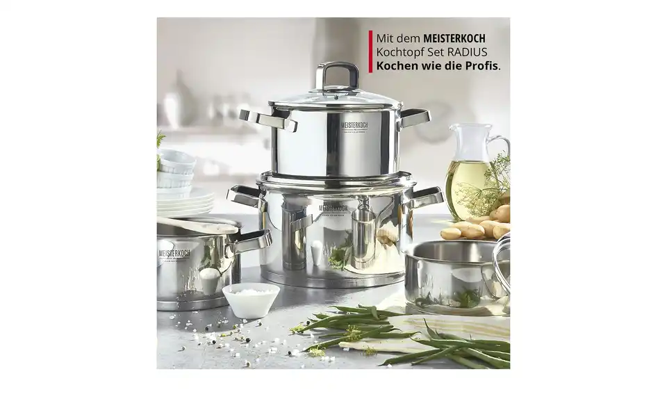 Meisterkoch Topfset, 4-teilig RADIUS, Bild mit Text
