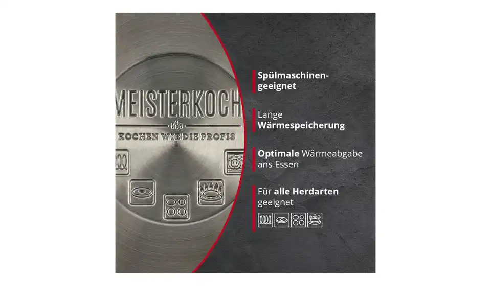 Meisterkoch Edelstahlpfanne 20 cm LINUS, Bild mit Text