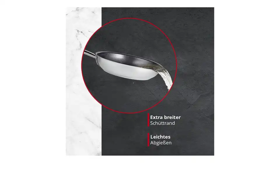 Meisterkoch Edelstahlpfanne 20 cm LINUS, Bild mit Text