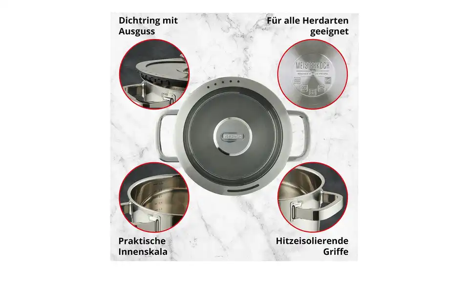 Meisterkoch Topfset TRIBUS 3-teilig, Bild mit Text