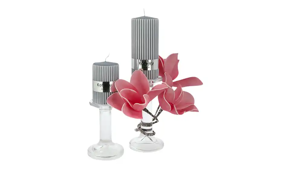 Zylinderkerze Powder Rillen, in Wohnsituation