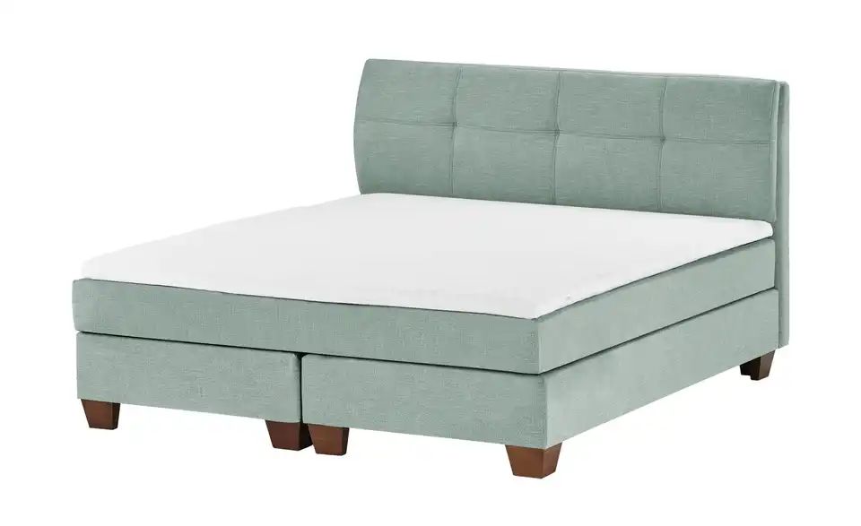 Boxspringbett VEGG 160x200 cm Aquablau - Webstoff