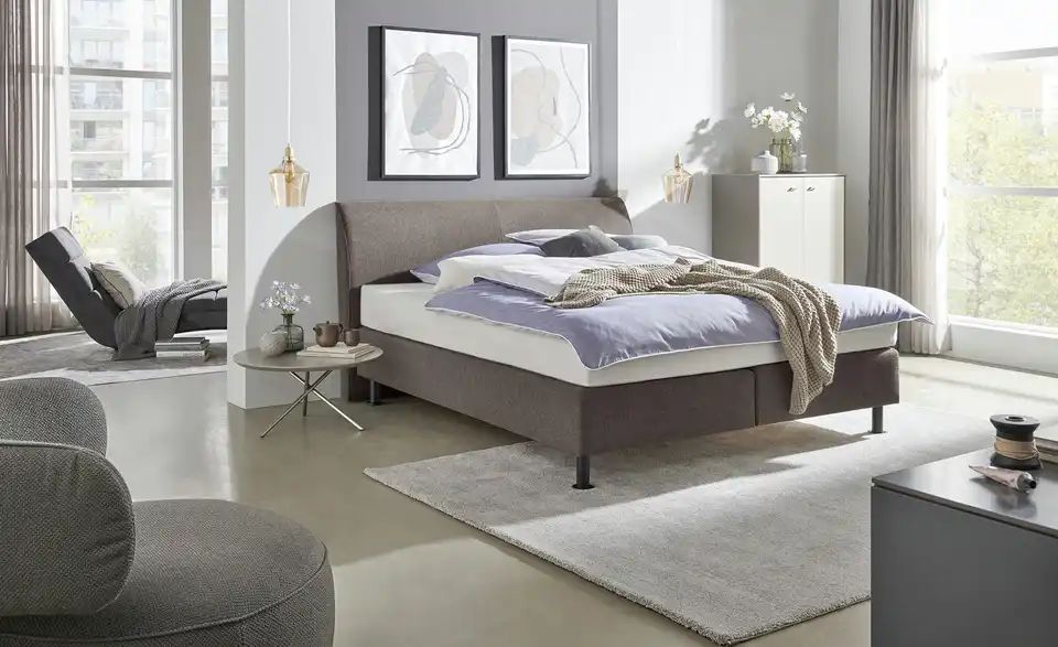 Boxspringbett EARL Braun 160x200 cm - Einrichtungsbeispiel