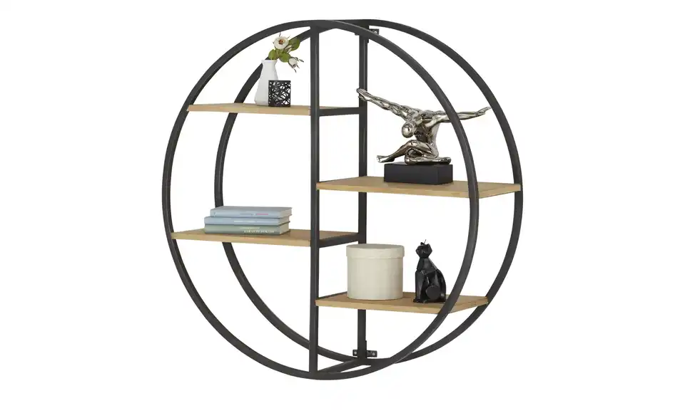 Gray & Jones Wandregal Black Coast One rund, Perspektive