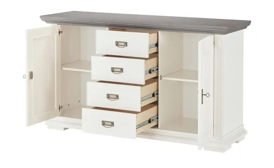 Buffet Fabia Weiß / Grau - toller Stauraum