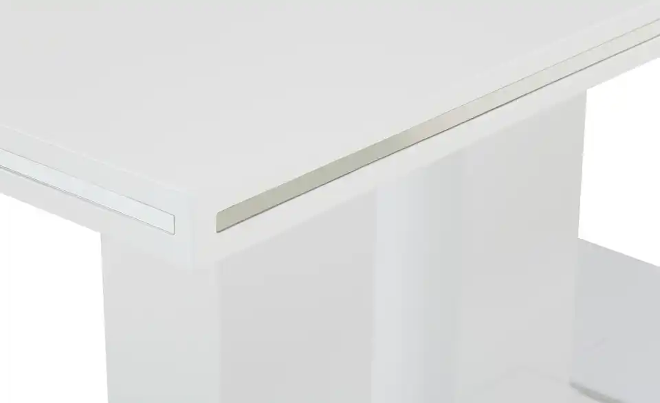 uno Säulentisch Basti in Weißem Hochglanzlack, Detailansicht