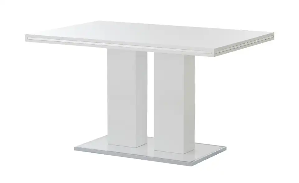 uno Säulentisch Basti in Weißem Hochglanzlack, Perspektive