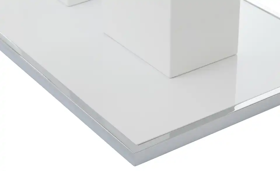 uno Säulentisch Basti in Weißem Hochglanzlack, Detailansicht